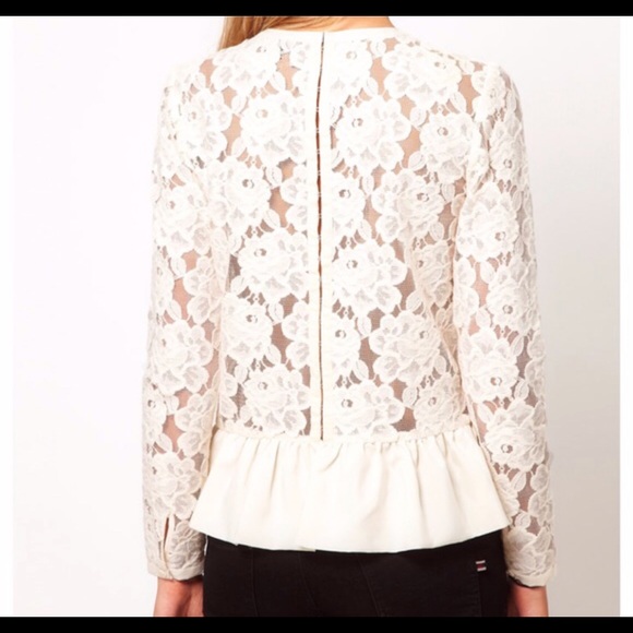 ASOS curve lace peplum top. - Picture 2 of 3